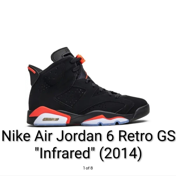 Jordan Other - Jordan 6 Retro (GS) Rare 2014 OG Infrared Black Mens 6Y Womens 7.5 EUC